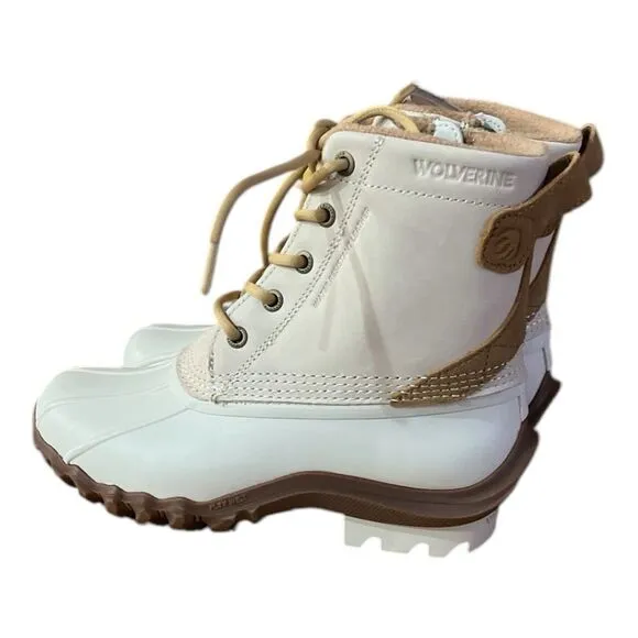 Wolverine Womens 6M Torrent Wool Winter Duck Boot Ivory Snow Treads - W880225