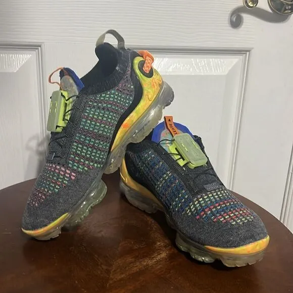 🔥Women NIKE Air Vapormax 2020 FK Flyknit Sz 7 Grey Yellow CJ6741-002 - PERFECT