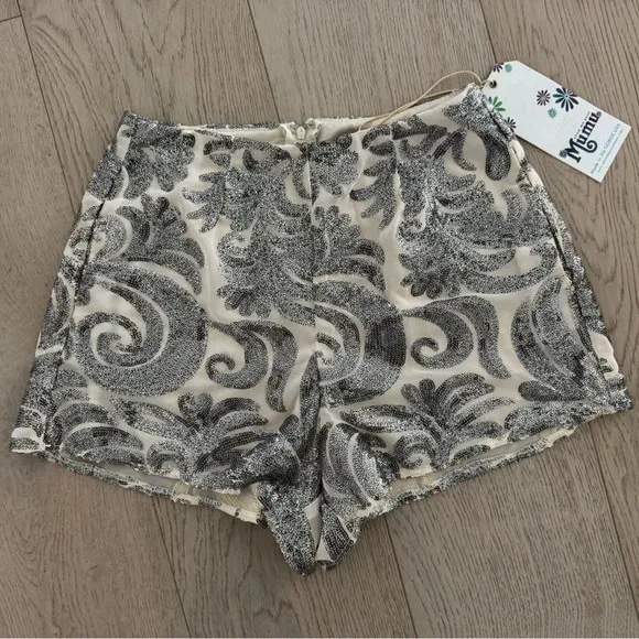 Women Show Me Your Mumu Sequin High Waist Shorts XS
