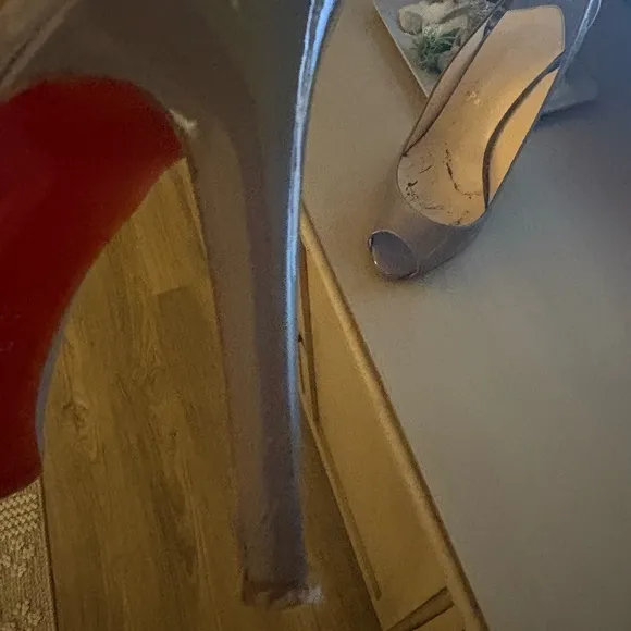 Women's Gray Peep-Toe Slingback Heels