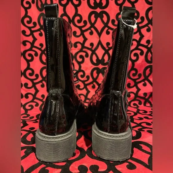 Women’s Patent Leather Combat Boots