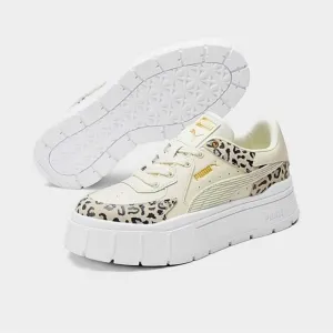 WOMEN'S PUMA MAYZE STACKED EDGY LEOPARD PLATFORM CASUAL SHOES 5.5 Cheetah