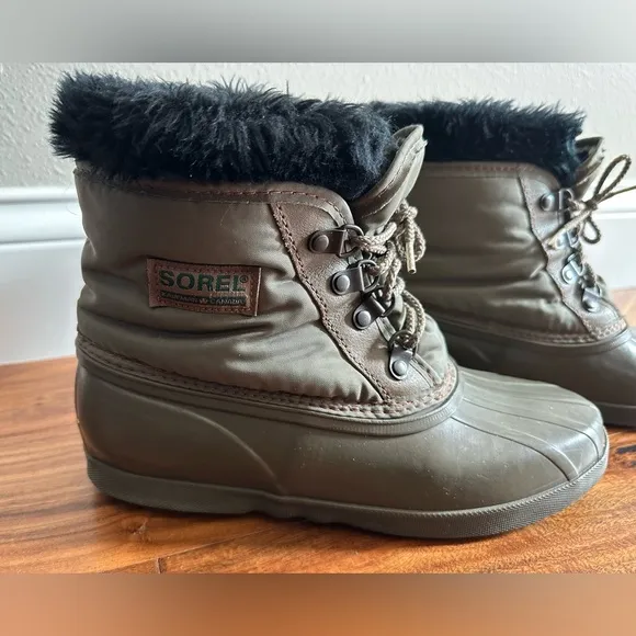 Women's Sorel Green Winter Insulated Waterproof Snow Boots Size Women 8