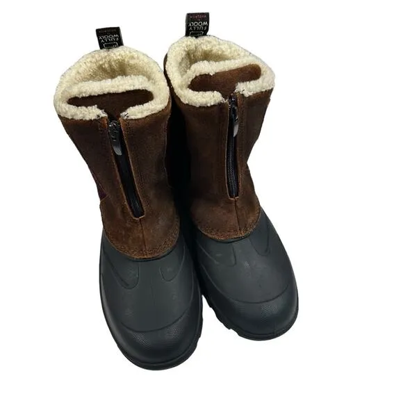 Woolrich Boots Womens 9.5 Full Wooly Icecat Plaid Leather Winter Duckboot