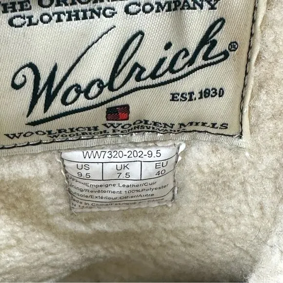 Woolrich Boots Womens 9.5 Full Wooly Icecat Plaid Leather Winter Duckboot