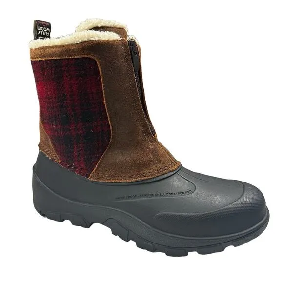 Woolrich Boots Womens 9.5 Full Wooly Icecat Plaid Leather Winter Duckboot
