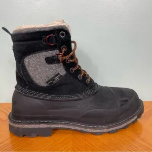 Woolrich Men Snow Boots Waterproof Comfort Rated -25 Black Wool Leather Size 12