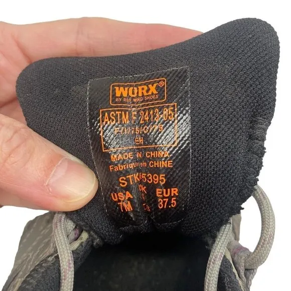 WORX Red Wing Steel Toe Shoes Gray Purple 7 3a