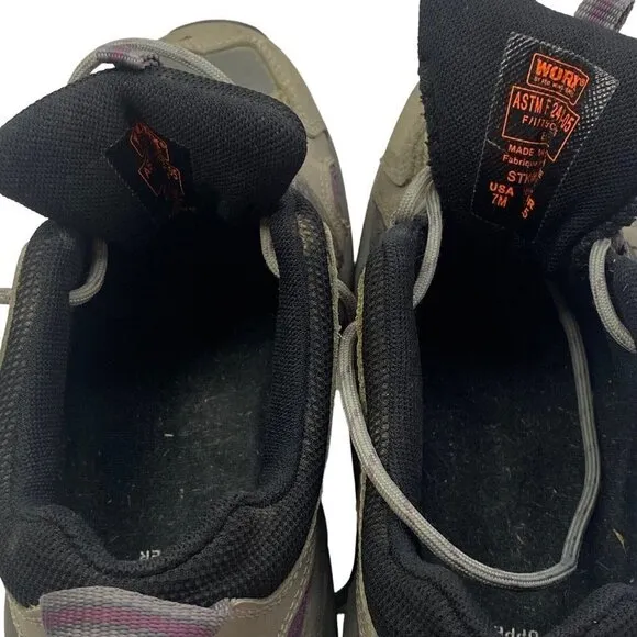 WORX Red Wing Steel Toe Shoes Gray Purple 7 3a