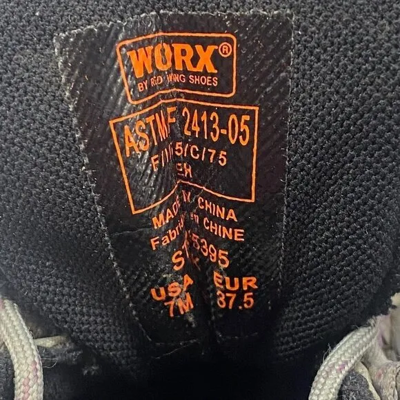 WORX Red Wing Steel Toe Shoes Gray Purple 7 3a
