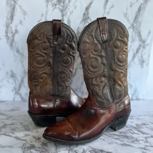 Wrangler Men’s Brown Distressed Leather Cowboy Boot 5115 Size 10D