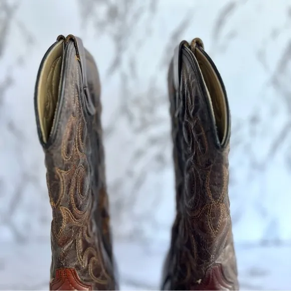 Wrangler Men’s Brown Distressed Leather Cowboy Boot 5115 Size 10D