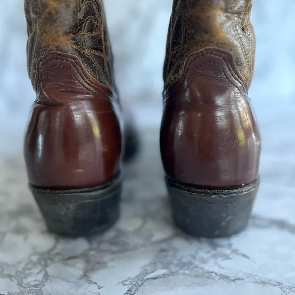 Wrangler Men’s Brown Distressed Leather Cowboy Boot 5115 Size 10D