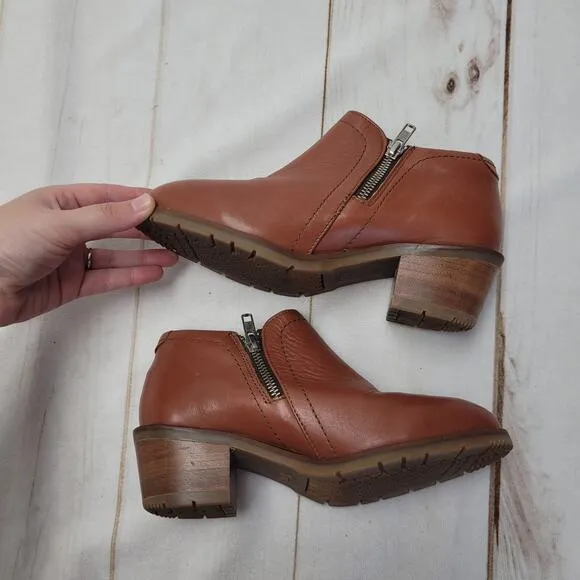 Xena Gravity Workwear steel toe heeled tan leather ankle boot shoes