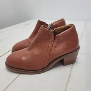 Xena Gravity Workwear steel toe heeled tan leather ankle boot shoes