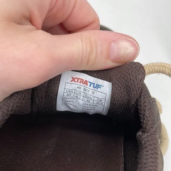 XTRATUF Sneakers Men's 7 Brown Leather Lace Up Non-Marking Shoes