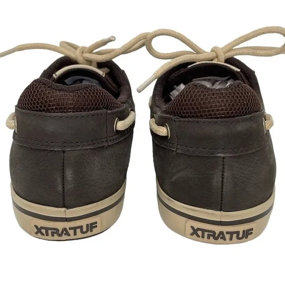 XTRATUF Sneakers Men's 7 Brown Leather Lace Up Non-Marking Shoes