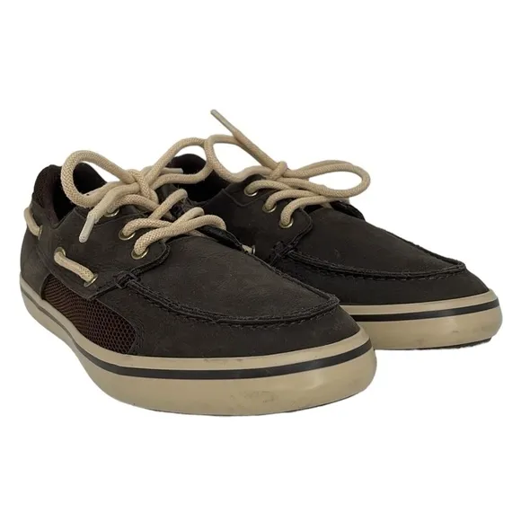 XTRATUF Sneakers Men's 7 Brown Leather Lace Up Non-Marking Shoes