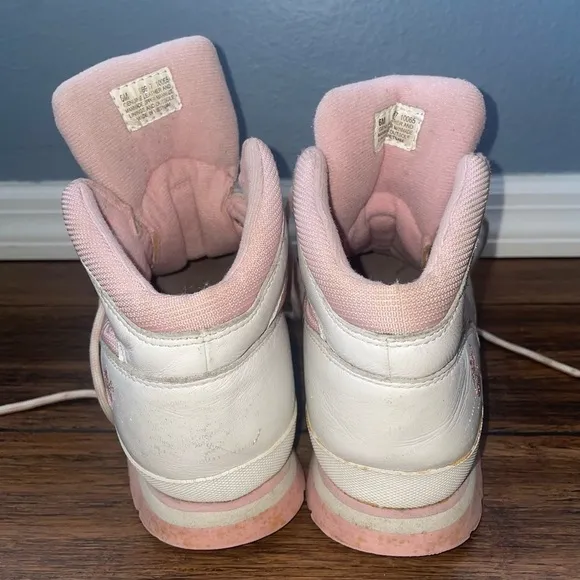 Y2k💖boots💗pink and white timberland sneakers lace up boots chunky boots