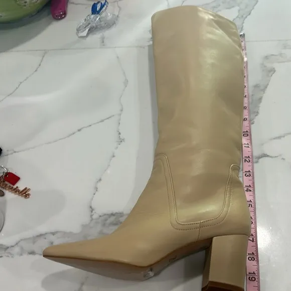 Zara New without Box Cream Heel Boots. Size 38