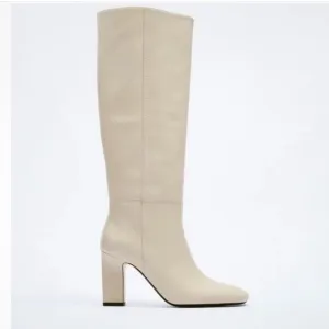 Zara New without Box Cream Heel Boots. Size 38